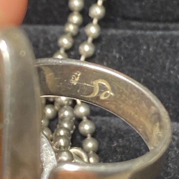 925 Sterling Silver Amber Set – Signed SO – MJI Necklace – Ring Size 8 - Picture 9 of 16